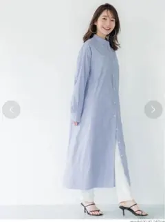 coca ストライプワンピース　ブルー