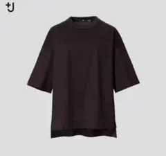 美品　ユニクロT ① スーピマコットンオーバーサイズＴ（5分袖）　黒　S