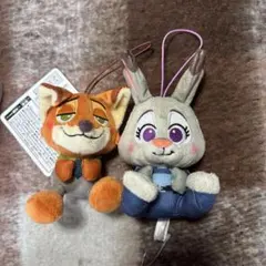 ディズニー　ズートピア　むにゃすやマスコット　ニック　ジュディ