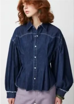 MOUSSY マウジー　WAIST TUCK PANEL DENIM シャツ　F