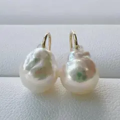 703 あこや真珠ピアス 本真珠 バロックパール ソリティア アコヤ真珠 結婚式