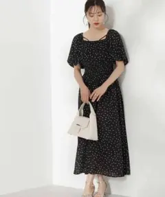 PROPORTION BODY DRESSING パフスリーブドット柄ワンピース