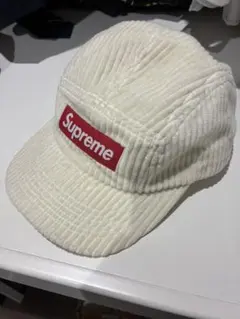 ルイヴィトン×Supreme コーデュロイ刺繍ロゴキャップ 極美品