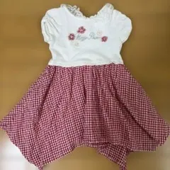 GW最値下げ！メゾピアノ　赤チェックワンピース