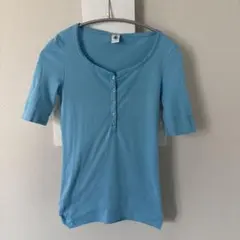 【美品✨】プチバトー　半袖　Tシャツ　ブルー　Sのサムネイル