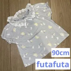 futafuta フタフタ　ウサギと月のプリントTシャツ　半袖　トップス90cm