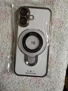 携帯ケース 自撮り特化 iphone16用Magsafe クリアケース ゴールド