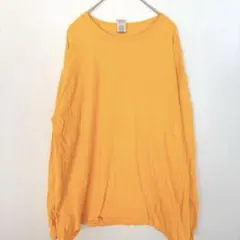 GILDAN カットソー トップス長袖 Tシャツ【L 】オレンジ コットン良品のサムネイル