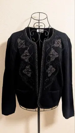 Fil-meme 日本製　昭和レトロ　刺繍　ニットジャケット　軽量