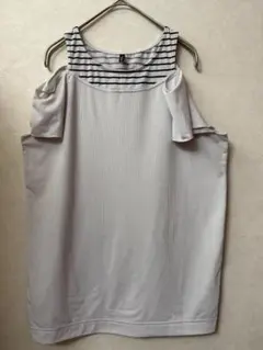 #5267 DANSKIN ダンスキン オープンショルダー ボーダー切替 Mのサムネイル