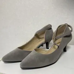 グレー アンクルストラップ ハイヒール 7