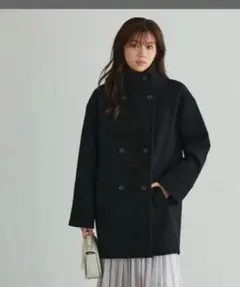 ⭐︎未使用スタンドカラーミドルコートメルトン　Sサイズ　Pコート