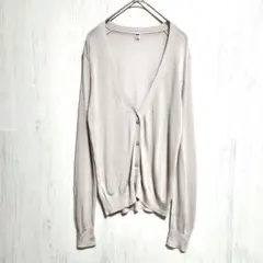ユニクロレディース淡いグレ系ーサマーカーディガン 長袖L上品