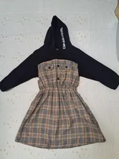 Cammy x Girl フード付きチェックワンピース