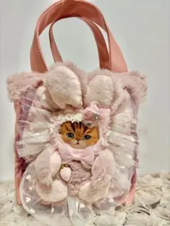 コヤンイサムチョン　フェイクレザーピンクのトートバッグ