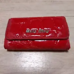 miu miu クロコ型押し キーケース レッドのサムネイル
