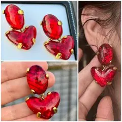 ハート　たっぷり　ピアス