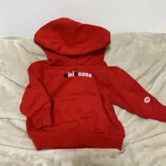 mikiHOUSE 赤 フード付きトレーナー