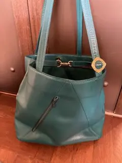 2wayターコイズ レザーハンドバッグ