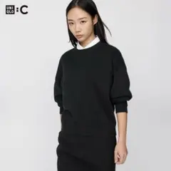 UNIQLO ユニクロ ブラック S スムースコットンクルーネックセーター　長袖