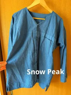 SNOW PEAK LOCAL WEAR 青色 シャツ Mサイズ 新潟製のサムネイル