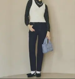 GU ストレート　デニム　ミドル　ライズ　スリム　ジーンズ+E　Ｌ