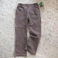 美品✨【Beach cafe】チェック柄カジュアルパンツ 大きいサイズ LL