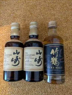 4本セット 山崎 12年 シングルモルトウイスキー 50ml サントリーシングルモルトウイスキー 山崎12年 ミニチュア瓶 50ml瓶