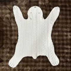 ジェラートピケ　クマ型ホワイトブランケット