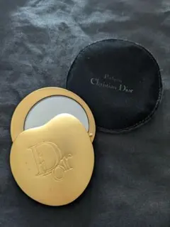 Christian Dior コンパクトミラー ゴールド 手鏡 ケース付き