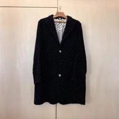 本日限定値下げ ドット柄 チェスターコート ブラック グレー - メルカリ