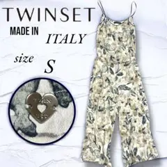 【TWINSET】 イタリア製 花柄 サロペットビスコース生地 ハートチャーム