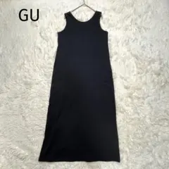 GU マルチウェイワンピース ノースリーブ 綿素材 スリット ブラックのサムネイル
