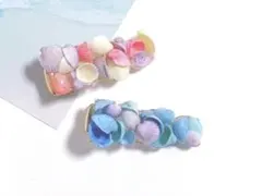 カラフルな貝殻のヘアピン 2個セット ハンドメイド バラ売り不可