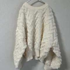 Samansa Mos2 アイボリー オーバーサイズセーター