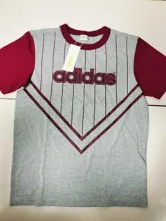 adidas アディダス neo Tシャツ 半袖 グレー×ボルドー Mサイズのサムネイル