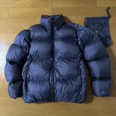 美品UNIQLOユニクロウルトラライトダウンボリュームジャケットサイズLカラー紺