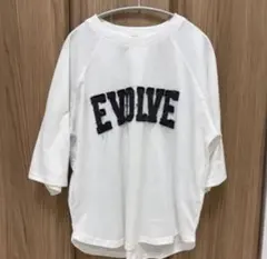 EVOLVE ロゴ刺繍 カットソー ホワイト