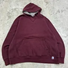 Russell Athletic　パーカー　L　えんじ　古着　無地　コットン