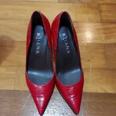 ダイアナ　パンプス　赤