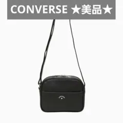 コンバース CONVERSE フェイクレザー ショルダーバッグ（チャコール）