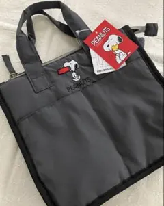 新品★PEANUTS スヌーピー 保冷ランチバッグ ランチトート　保冷バッグ　黒