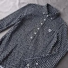 【パーリーゲイツ】レディース 春秋 ドット総柄×ロゴマーク 長袖シャツ サイズ1