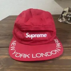 Supreme レッドキャップ NEW YORK LONDON PARIS