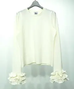 未使用級 NON TONYO フリルスリーブ 長袖Tシャツ ノントーキョー 白