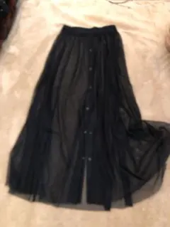 ローズバット　黒 あみあみ　フレアスカート ボタン付き