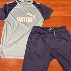 PUMA キッズ Tシャツ +パンツ　ネイビー×ライトブルーのサムネイル