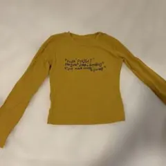 長袖プリントTシャツ マスタード Y2K