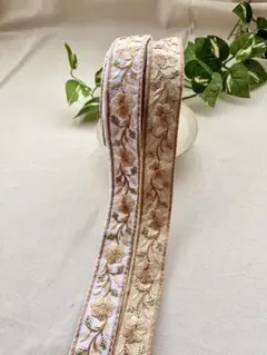 【3cm幅】【各6m】インド刺繍リボン2色セット