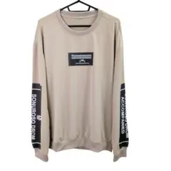 新品/匿名/メンズ 長袖トレーナー スウェット 胸＆両袖プリント やや薄地 L位